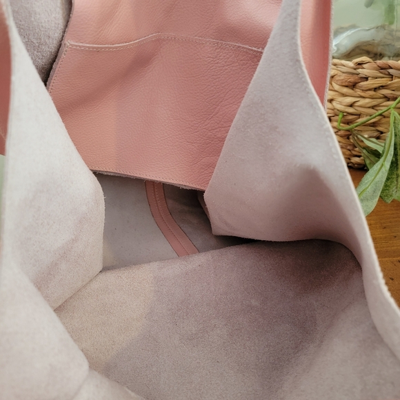 Joji & Co. Santa Cruz Pink & Brown Leather Tote Bag Purse - Picture 15 of 16